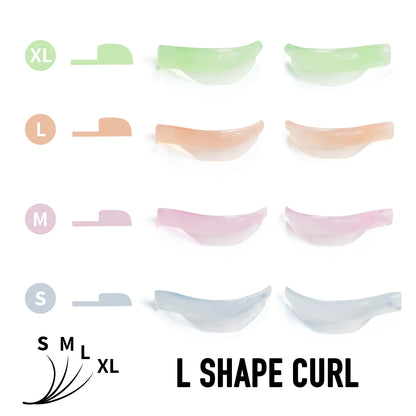 Lomansa 4 Pairs L Curl Silicone Eyelash Perm Rod Shield Sticky Lash Lift Pad Lifting 3D Eyelash Curler Accessories Makeup Tool