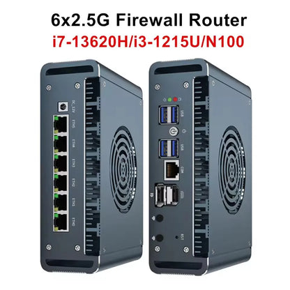 Topton Intel Core i7 13620H i3 1220P N300 3 100U Firewall Mini PC 6x2.5G LAN DDR5 NVMe Proxmox pfSense OPNsense Mini Computer
