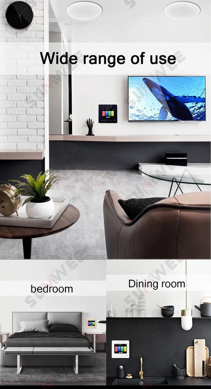 Home Audio System 86 Type Bluetooths Wall Amplifier Hotel AUX TF Sound Background Music Control Panel Optional Ceiling Speakers