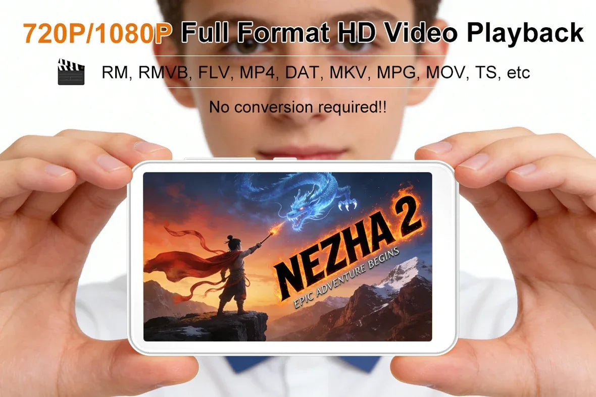 Famue BF12 4-inch 1080P MP4 Player, Android 10, Wi-Fi Bluetooth, YouTube Instagram Spotify Amazon Music Play Store Download