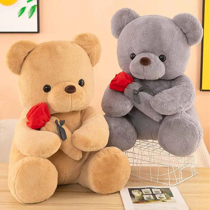 25cm Kawaii for Valentines Day Gift Teddy Bears Stuffed Animal Rose Bear Doll Valentine's Day Gift for Girlfriend