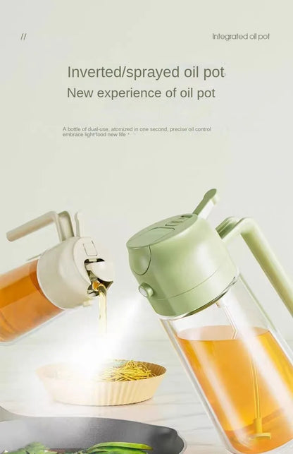Oil Sprayer Kitchen Spray Oil Polisher 2in1 500ml Plastic Oil Sprayer Bottle Spray Dispenser Cruet BBQ Kitchen Baking Roasting