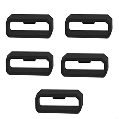 5Pcs 20/22/26mm Rubber Watchbands Black Strap Loop Ring Silicone Watch Bands Accessories Holder For Garmin Fenix7 7X 6X 6 5X 5