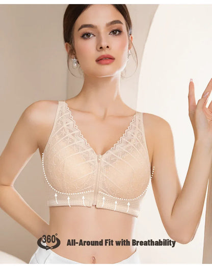 LERVANLA 2566 Strong Breathability Mastectomy Bra Women with Pocket Breast Form Pads Included Adjustable Cotton Comfort  Large