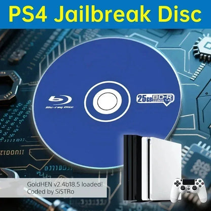 Ultimate PS4 All-in-one Jailbreak Gold Disc Bootable Eject Payload For Firmware 9.0-12.52 Homebrew & Backup Games Jailbreak Disc