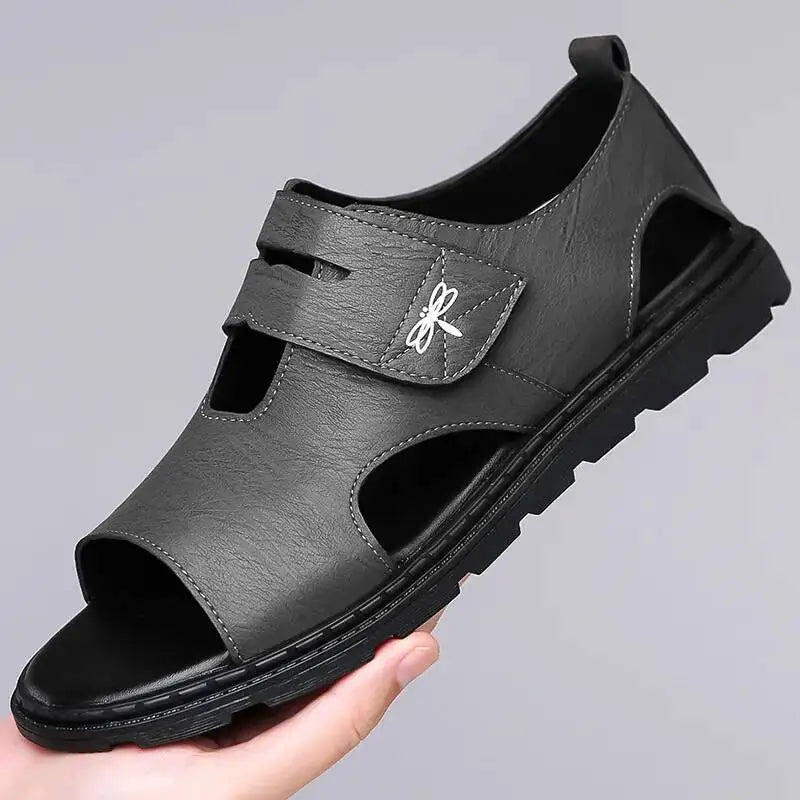 2025 New Fashion Brand Roman Sandals For Men Soft Sole Comfortable High-Quality Leather Beach Men's Casual Shoes