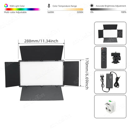 RGB Photography Video LED Fill Light Panel Photo Studio Lamp Kit For Video Recording Shoot Youtube Tiktok Live Streaming Lamp