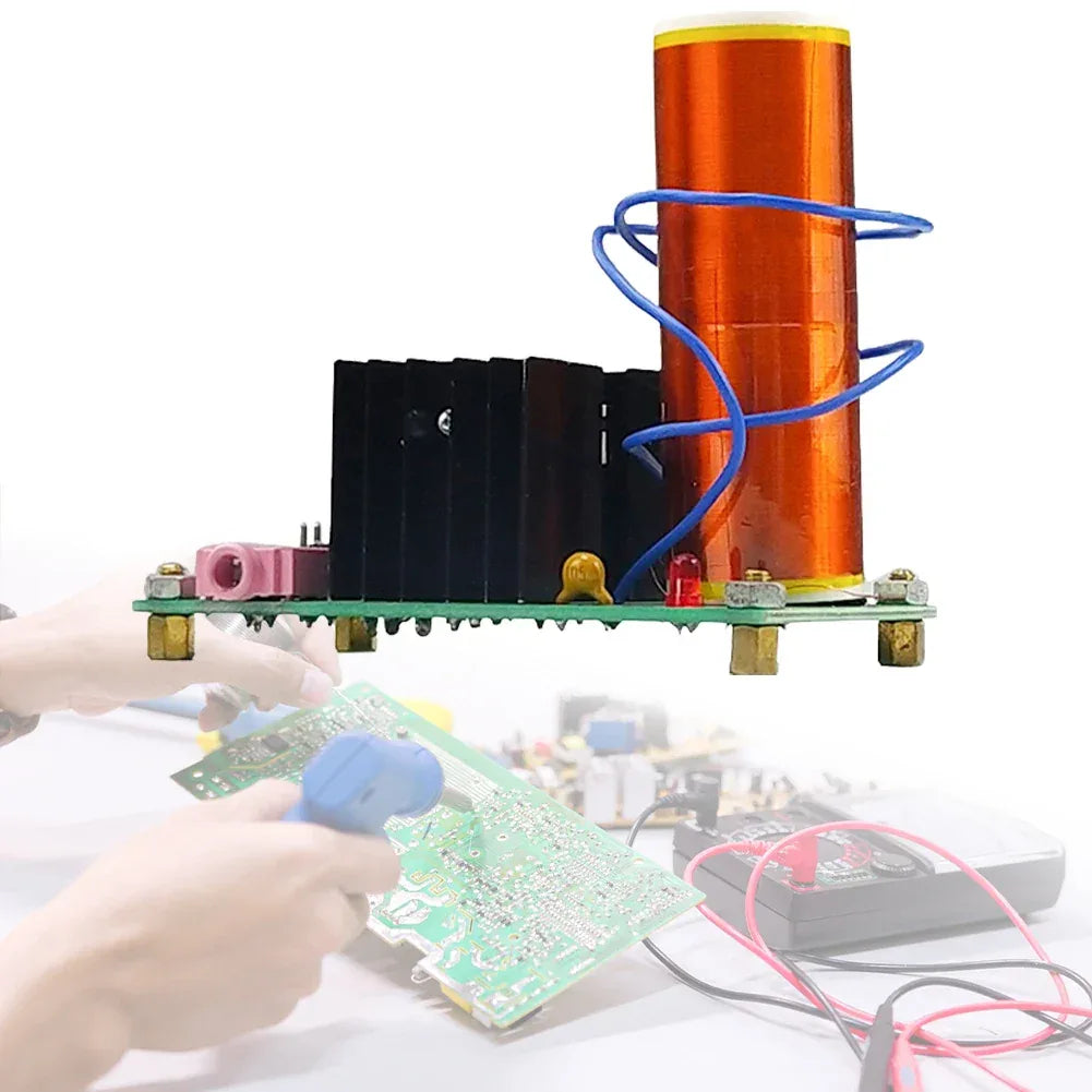 Mini for Tesla Coil DIY Kits Arc Experiment Wireless Transmission High Temperature High Pressure Plasma DC15-24V 15W 2A