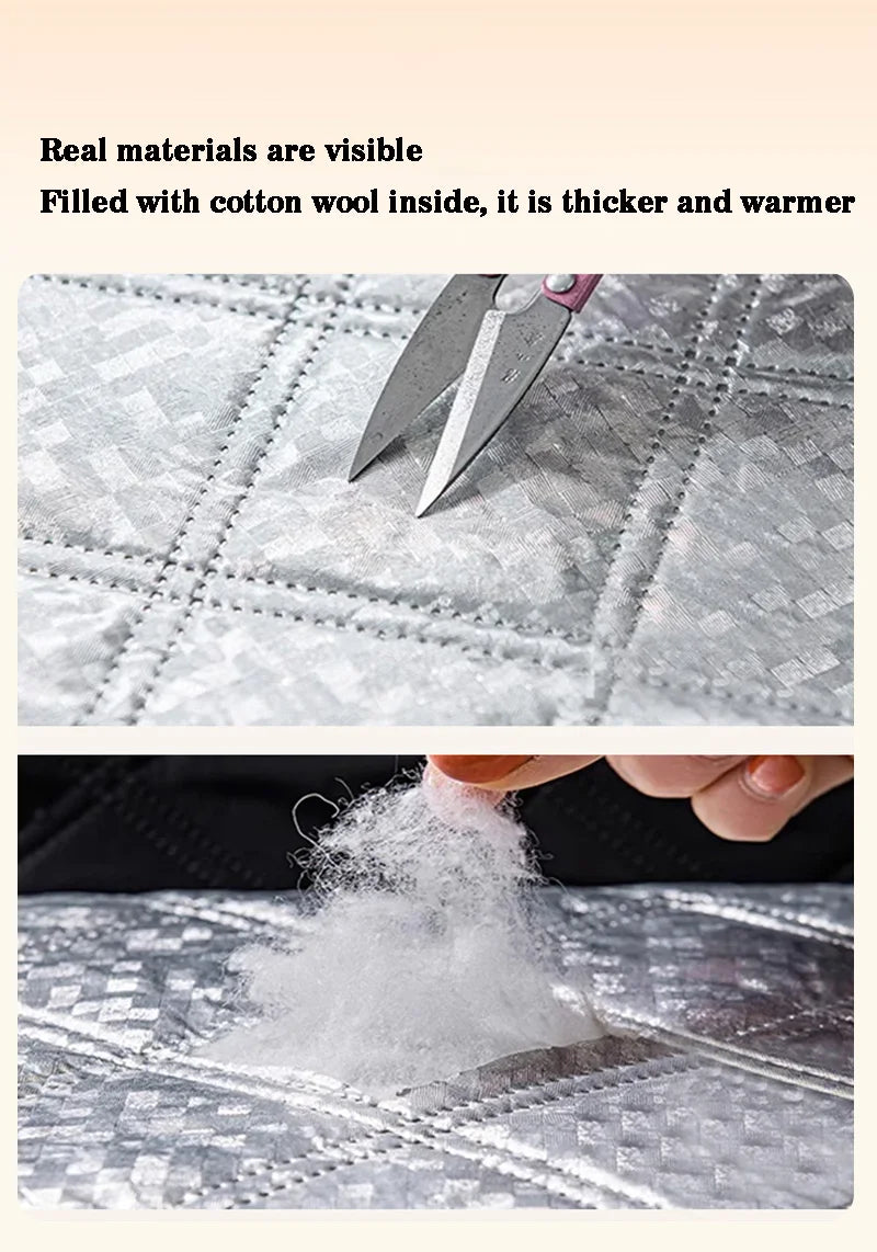 Window windproof, warm curtain, cold proof double-layer thick blackout curtain, soundproof cotton window, gray zipper style