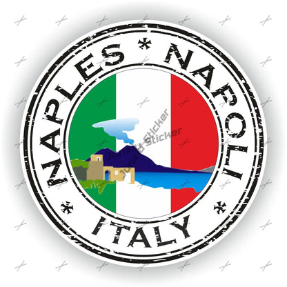 Lombardia Marche Molise Italy Flag Emblem Vinyl Sticker Decoration Naples Napoli Modena Messina Milan Italia Round Seal Flag