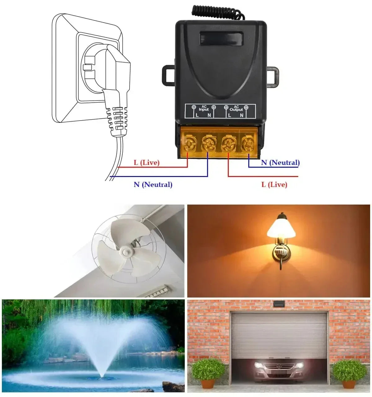 Universal Remote Control Switch 433mhz Wireless Switch AC 220V Relay and On Off Transmitter for Light Lamp Water Pump Door