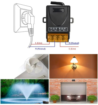 Universal Remote Control Switch 433mhz Wireless Switch AC 220V Relay and On Off Transmitter for Light Lamp Water Pump Door