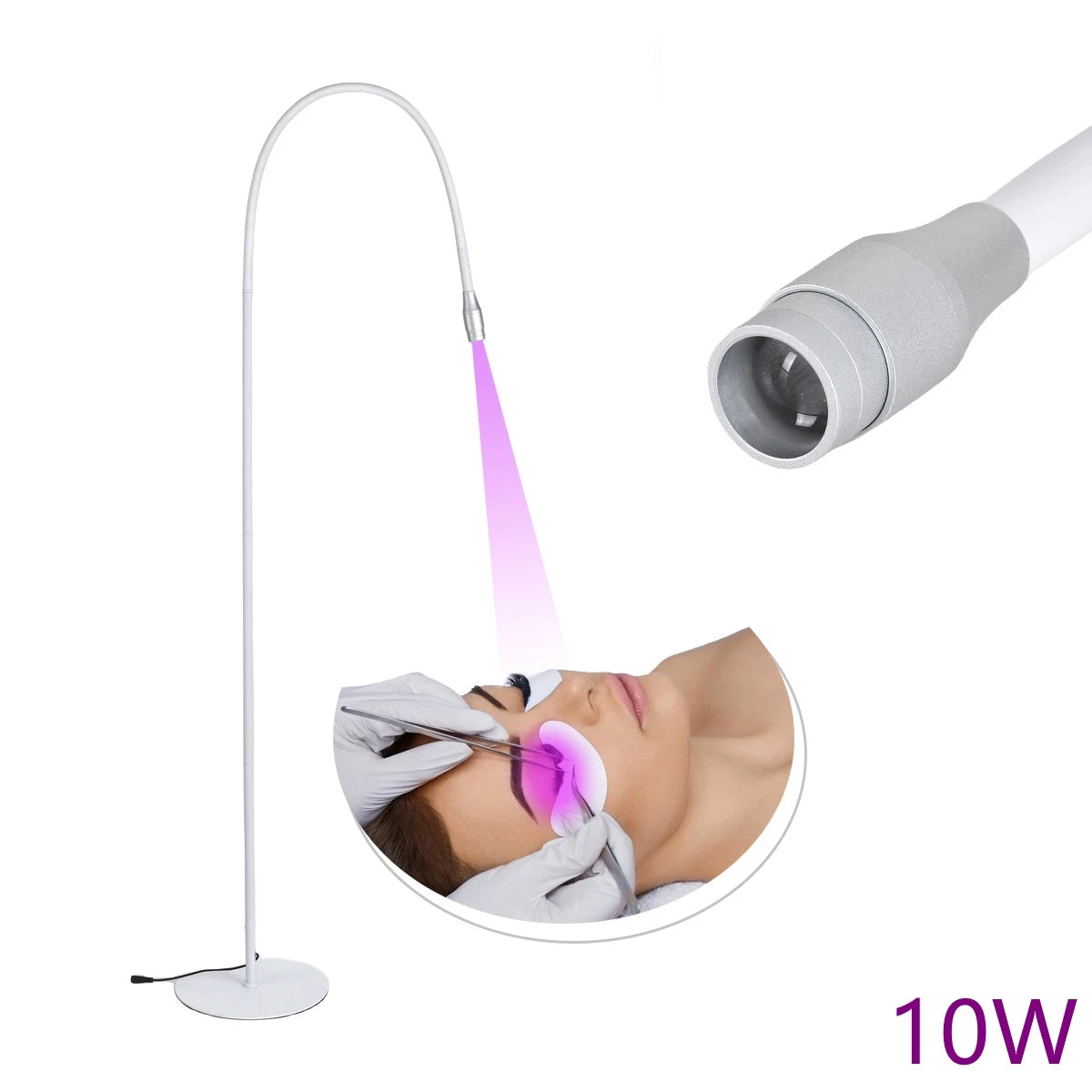 10W UV Lash Lamp Floor with Foot Switch False Eyelash Extension Nail Dryer Grafting Glue Fast Curing Light