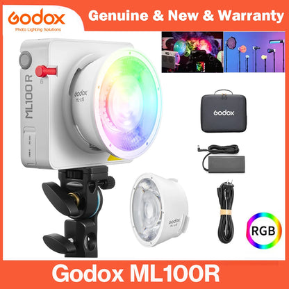Godox ML100R 110W RGB LED Video Light 2800-6500K 11 FX Effects APP Control Godox Mount for Filmmaking/Live Streaming/Vlog
