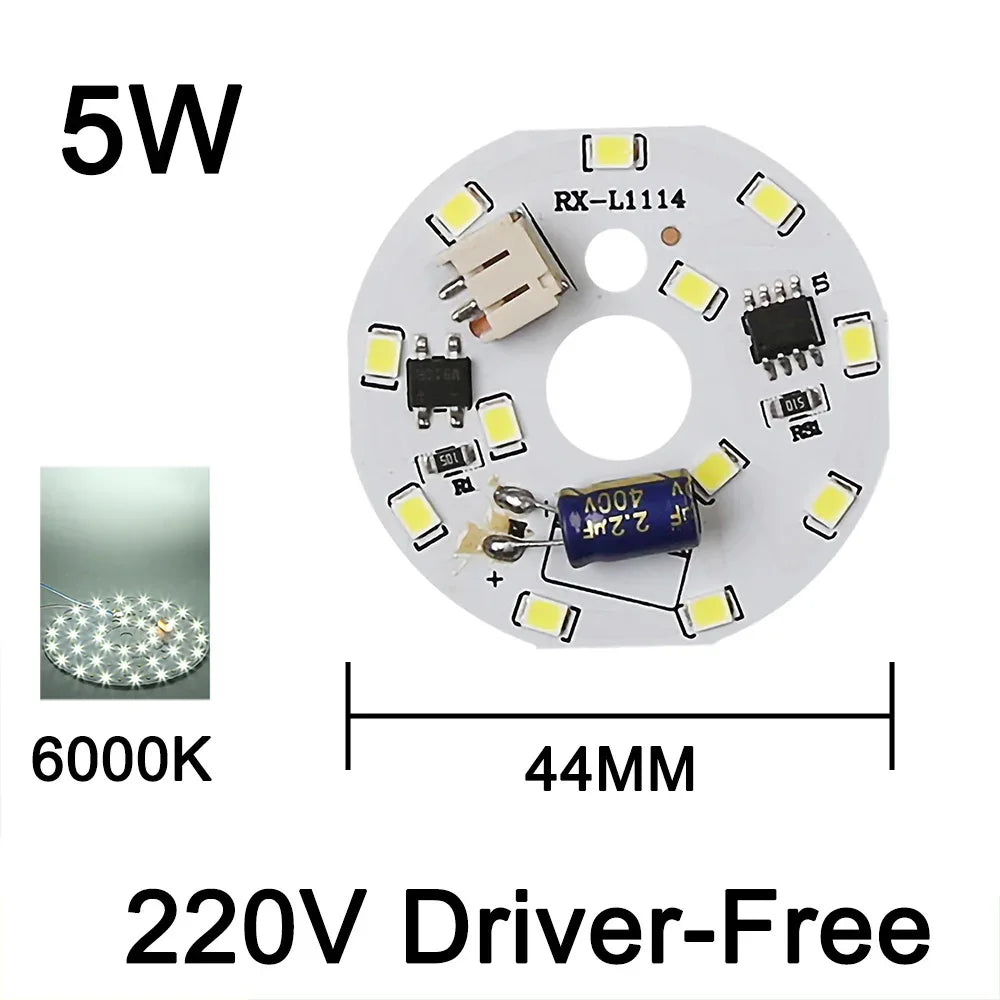 220V Driver-Free Light Panel LED Light Chip DIY Round Nordic Light Source Accessories Replacement Household Chandelier Bulb Patc