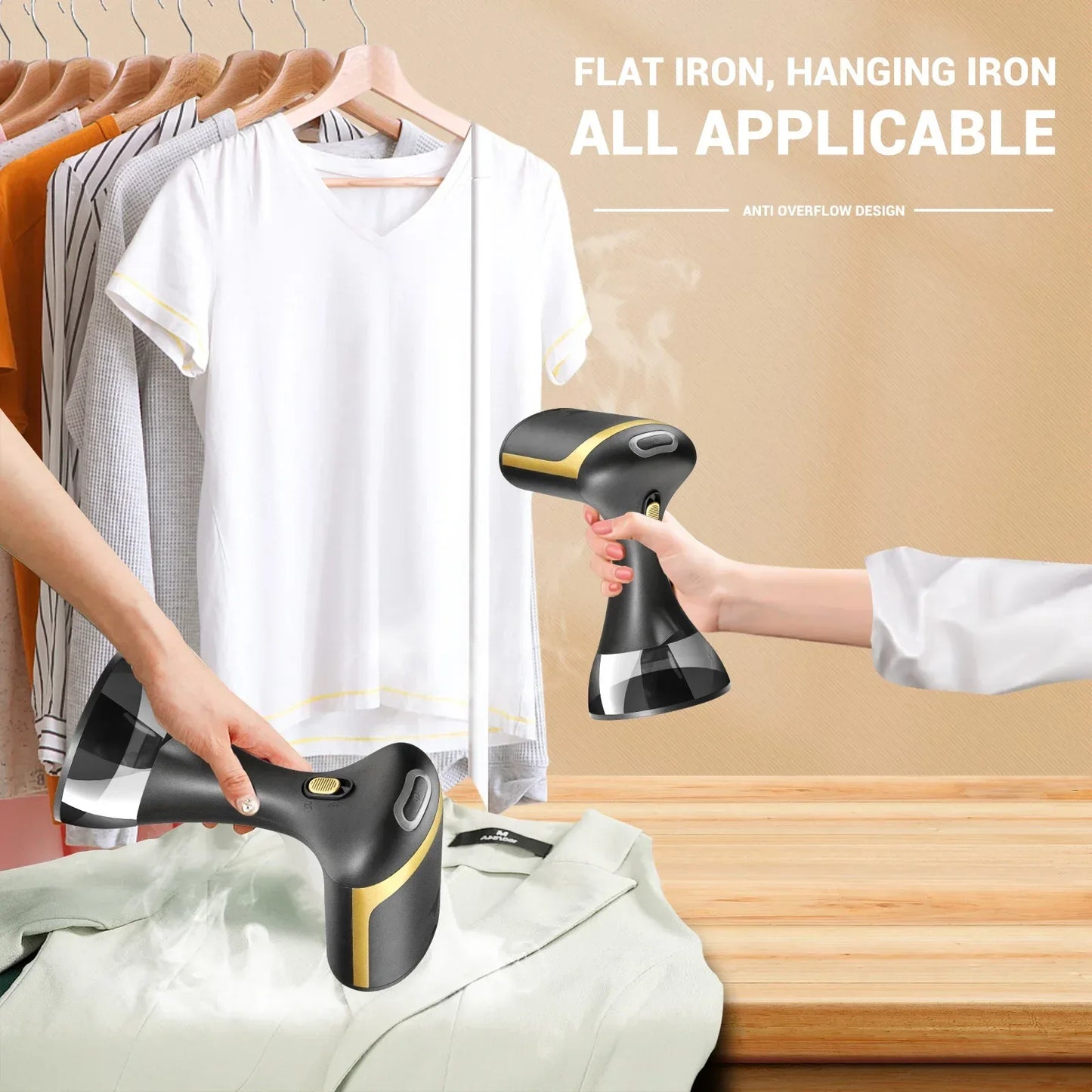 1500W Handheld Steam Iron Fast-Heat Garment Steamer Foldable Ironing Machine Household Electric Fabric Steamer for Home Travel