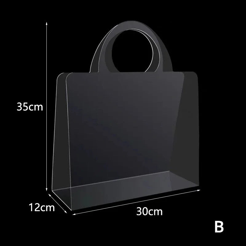 4-20PCS Flower Bag 50 Silk Clear PET Tote Bag Valentine's Day Transparent Gift Bag Simple Internet Popular Flower Packaging Bag