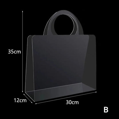 4-20PCS Flower Bag 50 Silk Clear PET Tote Bag Valentine's Day Transparent Gift Bag Simple Internet Popular Flower Packaging Bag