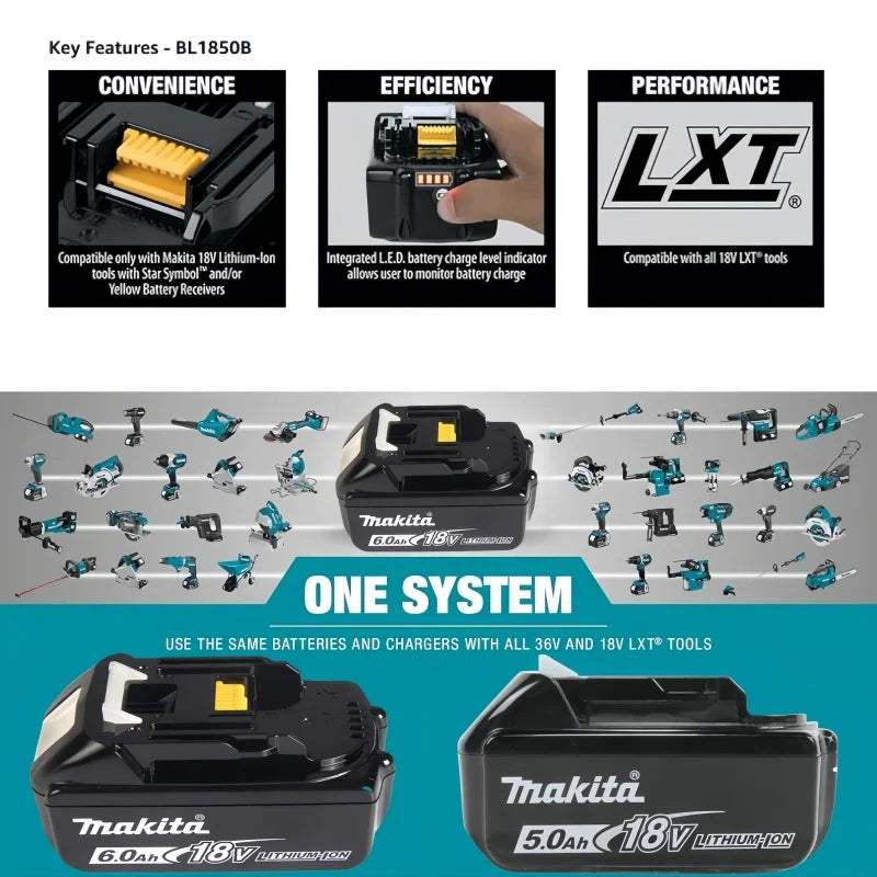 Genuine 6AH makita BL1860 6ah Battery Power Tools Li-ion Replacement LXT BL1850 BL1840 for 18V Screwdriver with BMS 18v battery