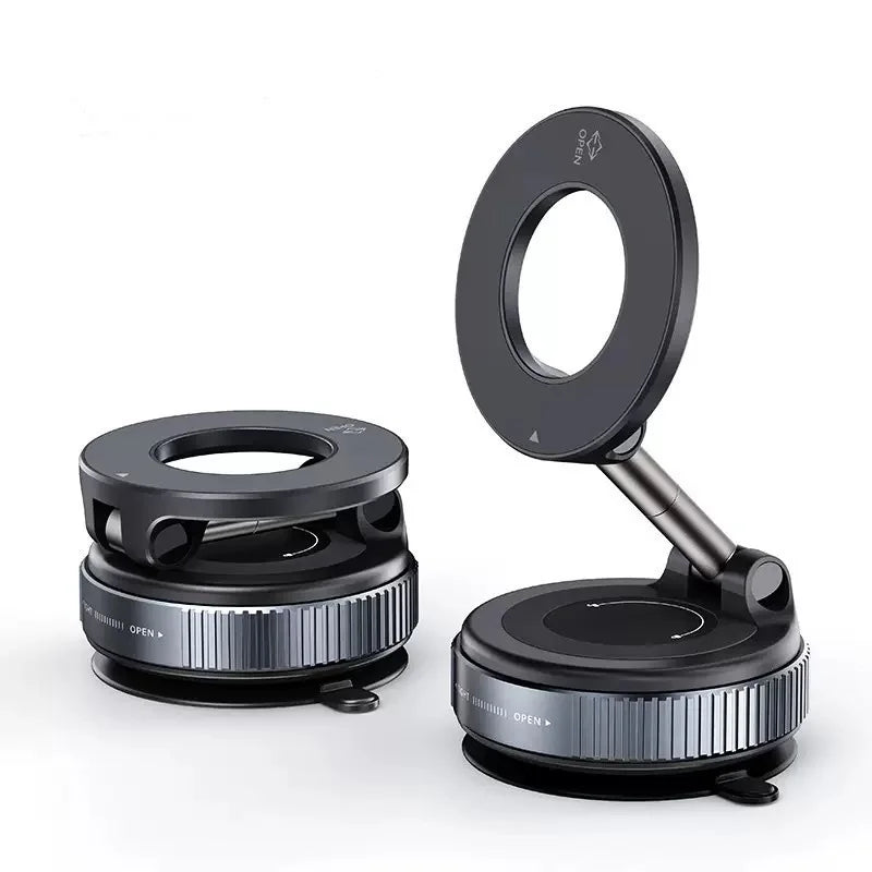 Magnetic Car Phone Holder Foldable Design Upgraded 360° Adjustable Vacuum Suction Cup Bracket for Car Dashboard & Windshield