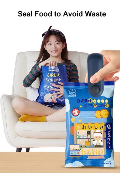 Mini Heat Bag Sealing Machine Package Bags Sealer Thermal Plastic Food Bag Closure Portable Sealer Food Packaging Heat Sealer