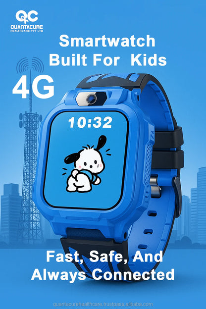 2025 K12 Kids Smartwatch 4G GPS AI Assistant SOS Video Call Tracker BLE5.3 IP68 Pedometer Sleep Tracker Chat Class Mode 750mAh