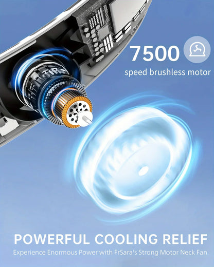 Neck Fan Rechargeable Ice Cooling Personal Air Conditioner, LED Digital Display Mini Fan for Running Cycling Office Home Outdoor