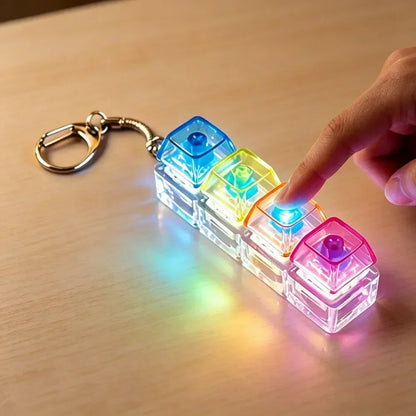2026 HOT Multi-Style LED Light-Up Keycap Keychain Clicker Fidget Toy Stress Relief Portable Desk Accessory for Kids Adults
