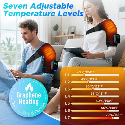Vibration Shoulder Steamer Belt Heated Shoulder Warmer Massager Electric Smart Massage Machine Temperature Adjust