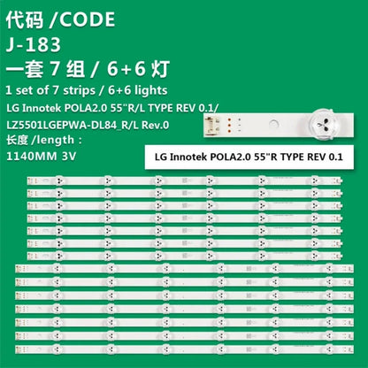 14PCS/LED Backlight Lamp strip 12leds For LG 55" TV 55LN5400 55LN5200 INNOTEK POLA2.0 55 Innotek POLA 2.0 55 55la620v 55LN549C
