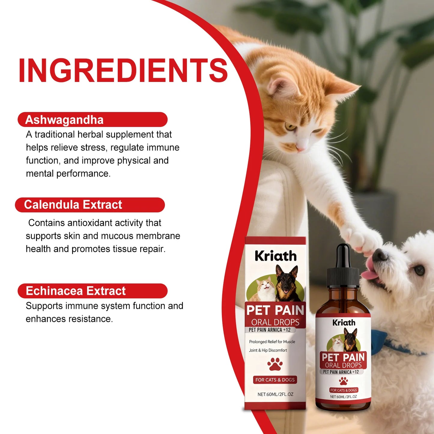 Pet Herbal Care Drops Effectively Nourish Joints Maintain Cartilage Health Enhance Resilience Gentle Ingredients Pet Joint Drops