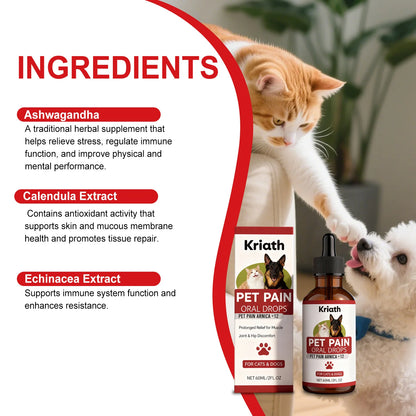 Pet Herbal Care Drops Effectively Nourish Joints Maintain Cartilage Health Enhance Resilience Gentle Ingredients Pet Joint Drops