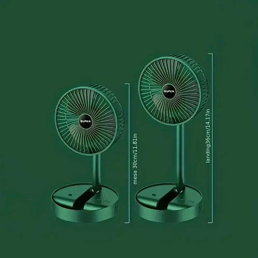 Stand Fan, 6 Inch Folding Portable Telescopic Floor/USB  with  Rechargeable Battery,3 Speeds Super Quiet Adjustable Height
