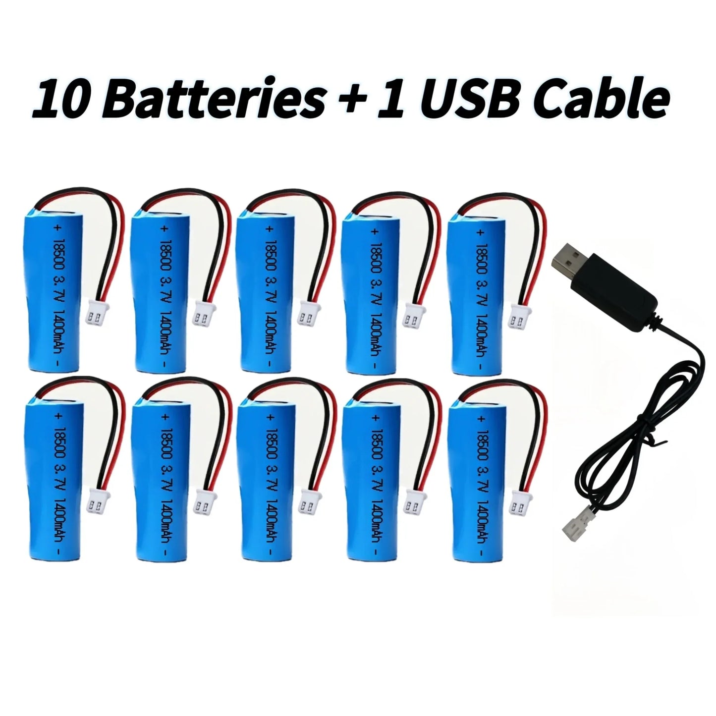 18500 3.7V 1400mAh Rechargeable Lithium Battery with Connector Wires for Flashlight Electric toothbrush Radio Keyboard Mouse