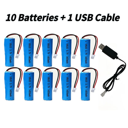 18500 3.7V 1400mAh Rechargeable Lithium Battery with Connector Wires for Flashlight Electric toothbrush Radio Keyboard Mouse