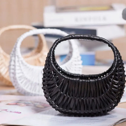 Willow Woven Hand-held Flower Basket DIY Flower Basket Picnic Rattan Basket Storage Basket Photography Props Holiday Gift Basket