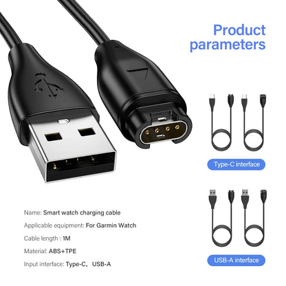 Charger for Garmin Forerunner 45 55 245 255 265 745 945 955 965,Vivoactive 3 4S, Venu 2 Plus,Fenix 8 7 7S 7X 6 5 Charging Cable