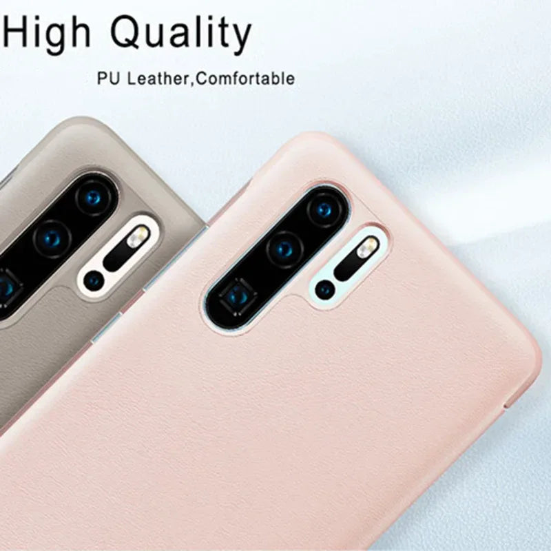 Original Huawei P30 Smart Wake Chip Mirror Phone Case For Huawei P30 PRO / P30 Smart View Clear Mirror Flip Cover Fundas Capa