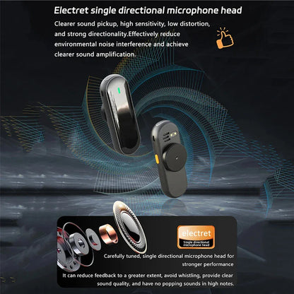 Mini Wireless Microphone Amplifier with Charging Case Lavalier Microphone Megaphone Speaker for Teachers Tour Guides Coaches