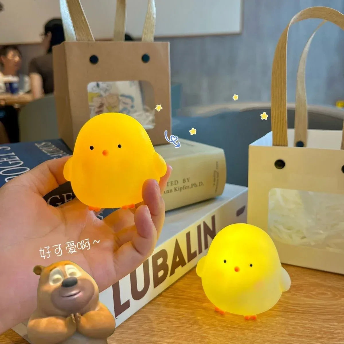 Chick Doll Small Night Light Electronic Luminous Toy Anime Figure Warm Light Atmosphere Decoration Cute Shape Children Gift