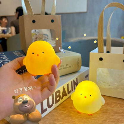 Chick Doll Small Night Light Electronic Luminous Toy Anime Figure Warm Light Atmosphere Decoration Cute Shape Children Gift