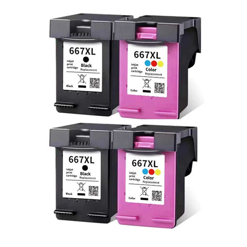 667XL Ink Cartridges For HP 667 HP667 XL Replacement Compatible Deskjet 1275 2374 2375 2376 2775 2776 6475 Printer