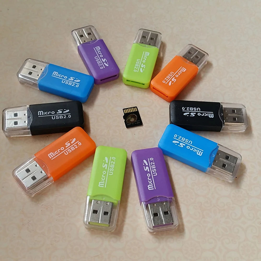 Random color Portable Mini USB 2.0 TF micro SD memory card reader high speed TF adapter for PC laptop computer vehicle speaker