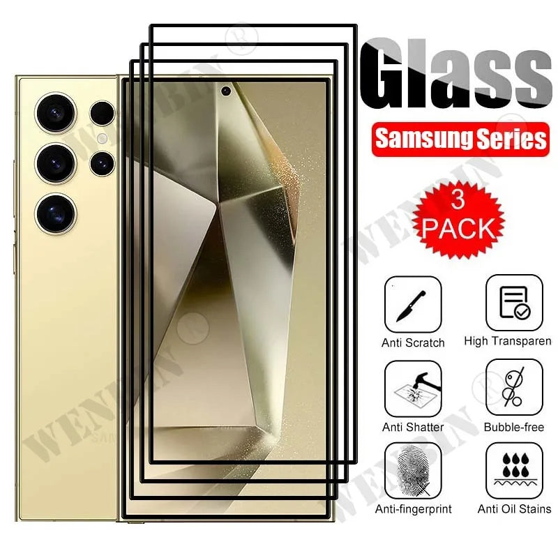 3 Pcs Tempered Glass For Samsung Galaxy S26 S25 S24 S23 S22 Ultra Plus FE A57 A56 A36 A17 Screen Protector Full Protective Glass by PDG ibma
