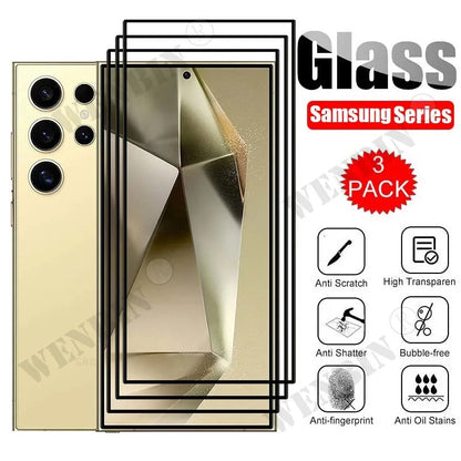 3 Pcs Tempered Glass For Samsung Galaxy S26 S25 S24 S23 S22 Ultra Plus FE A57 A56 A36 A17 Screen Protector Full Protective Glass by PDG ibma