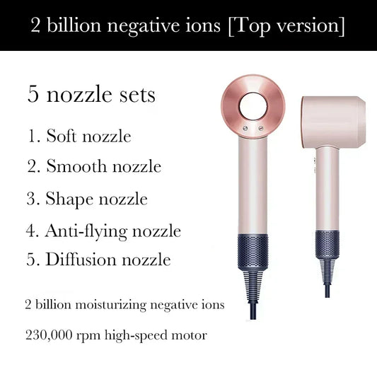 Sèche-cheveux Super Hair Dryer 220V sans balais, soin capillaire personnel, coiffage, outil à ions négatifs, programme de séchage, sèche-cheveux électrique à ions négatifs