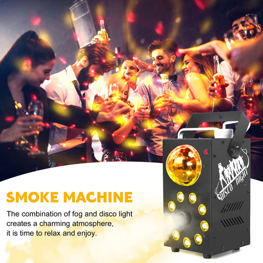 Fieryzeal 700W Smoke Machine Stage Lighting RGB LED Colorful Fog Machine Remote Control Fogger for DJ Disco Party KTV Halloween