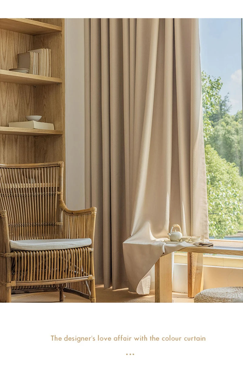 French Cream Style Bay Window Drape Bedroom Thick Full Blackout Curtain Hotel Soundproof Drapes Large Area Living Room Curtains