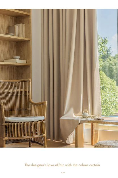 French Cream Style Bay Window Drape Bedroom Thick Full Blackout Curtain Hotel Soundproof Drapes Large Area Living Room Curtains