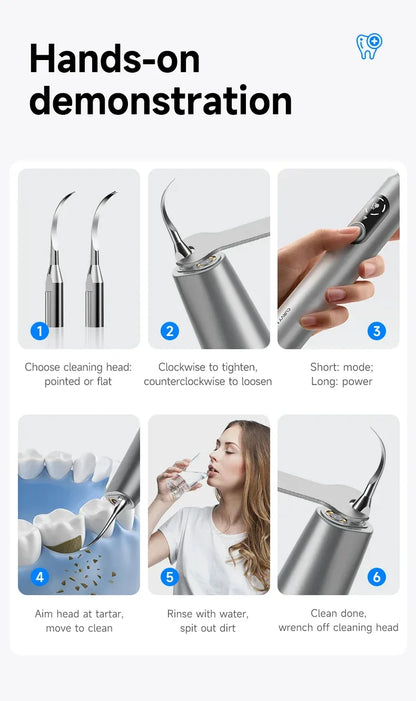CURVY MOON Visible Electric Ultrasonic Tooth Cleaner with Camera Tartar Remover Tooth Stain Cleaning Tools Teeth Whitening Care